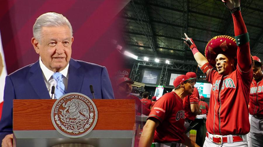 Celebra AMLO triunfo de México sobre EU en el Clásico Mundial de Beisbol