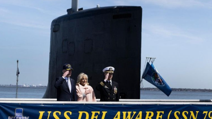 Presenta Joe Biden nuevo submarino nuclear de ataque