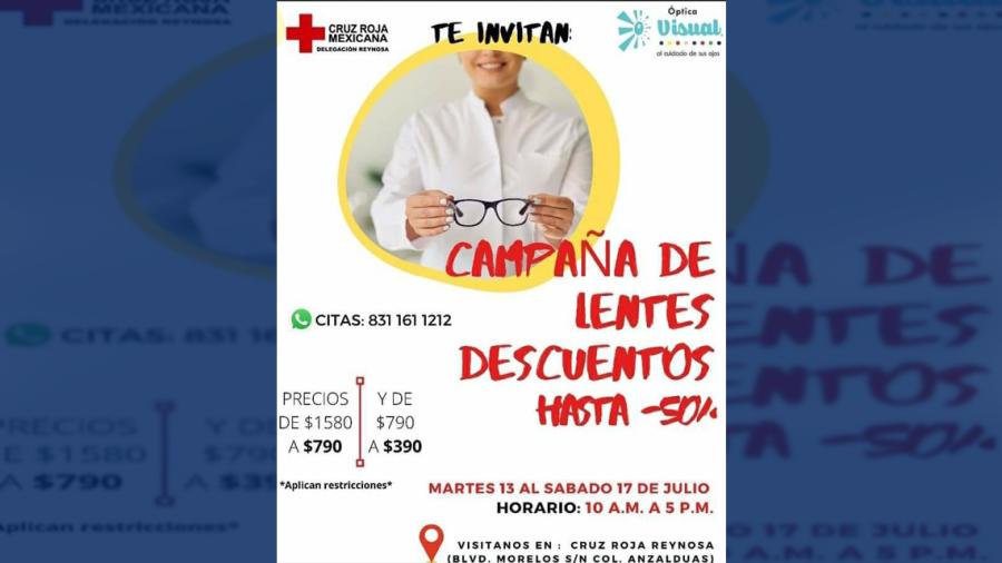 Invitan a campaña de lentes con 50% de descuento