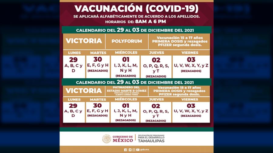 Por orden alfabético vacunación anti Covid para adolescentes en Tamaulipas, inicia este lunes 