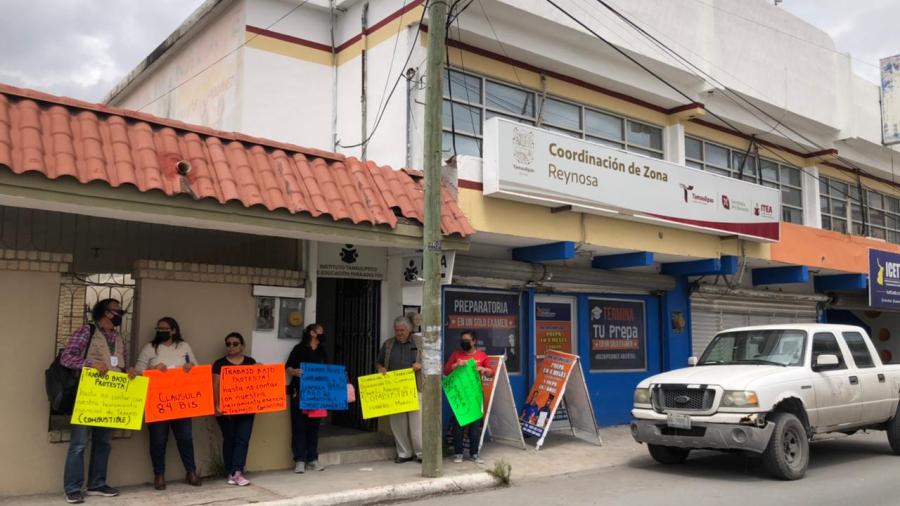 Protestan empleados del ITEA por falta de gasolina