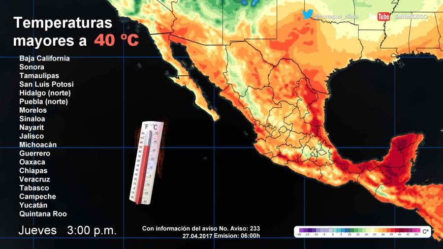 Ola de calor afectará la mayor parte del país