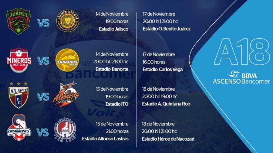 Listos los horarios para Liguilla del Ascenso MX