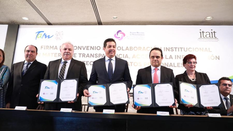 Firma convenio Gobierno del Estado con INAI e ITAIT