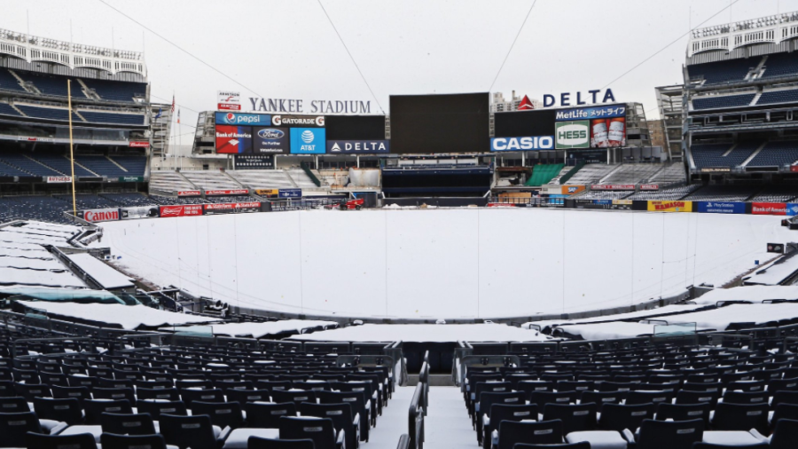 ¡Yankee Stadium bajo nieve!