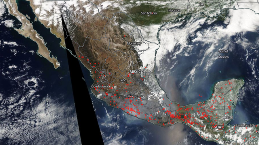 Así se ven los incendios de México desde el espacio