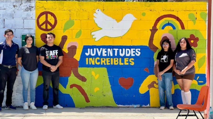 Jóvenes de todo Tamaulipas plasman en murales mensajes de paz y contra las adicciones: INJUVE