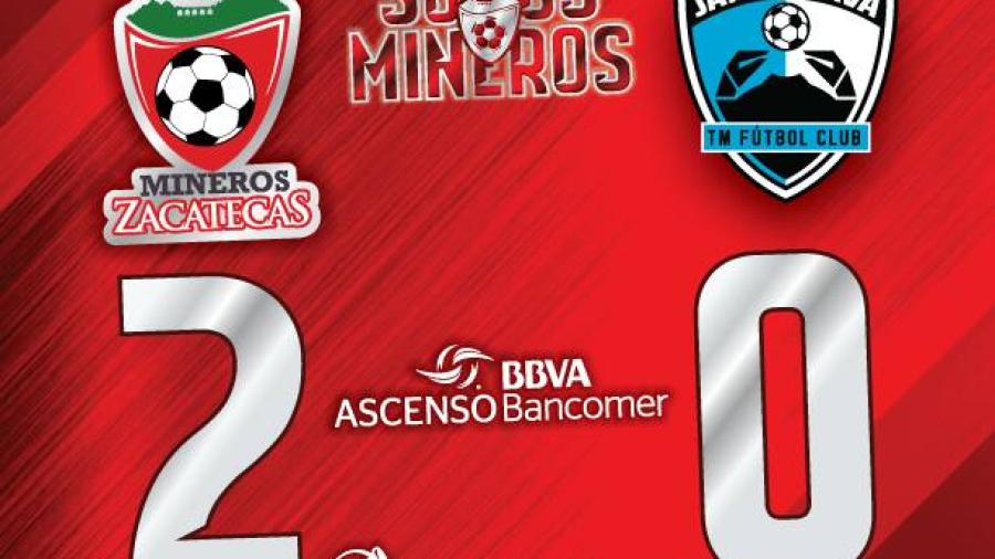 Mineros de Zacatecas vence 2-0 a la Jaiba Brava