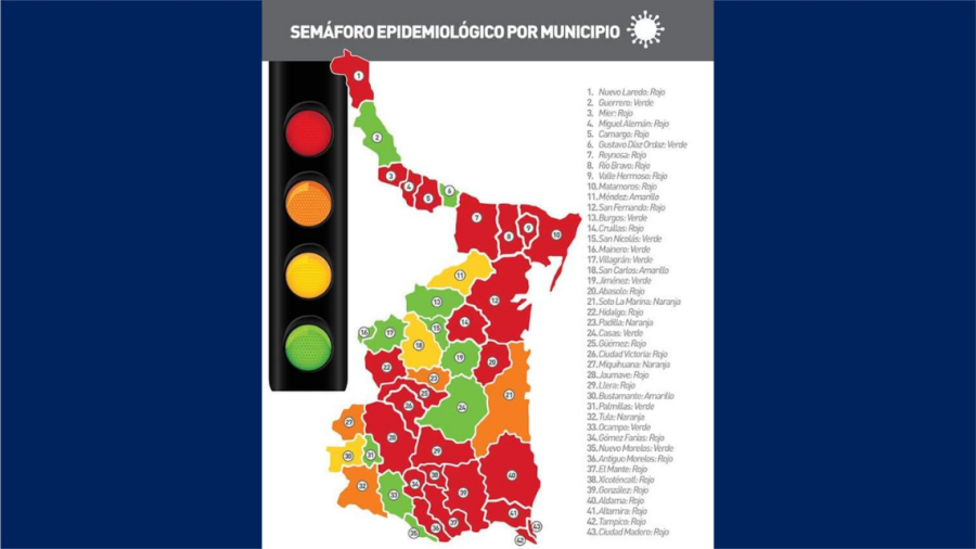 25 municipios en semáforo rojo Covid en Tamaulipas