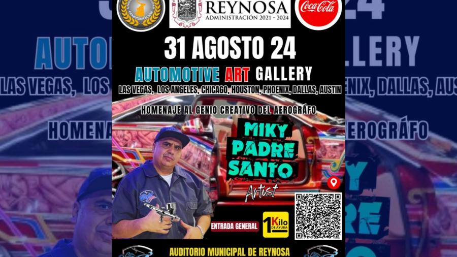 Invita Gobierno de Reynosa a apreciar al genio del aerógrafo Miky Padre Santo