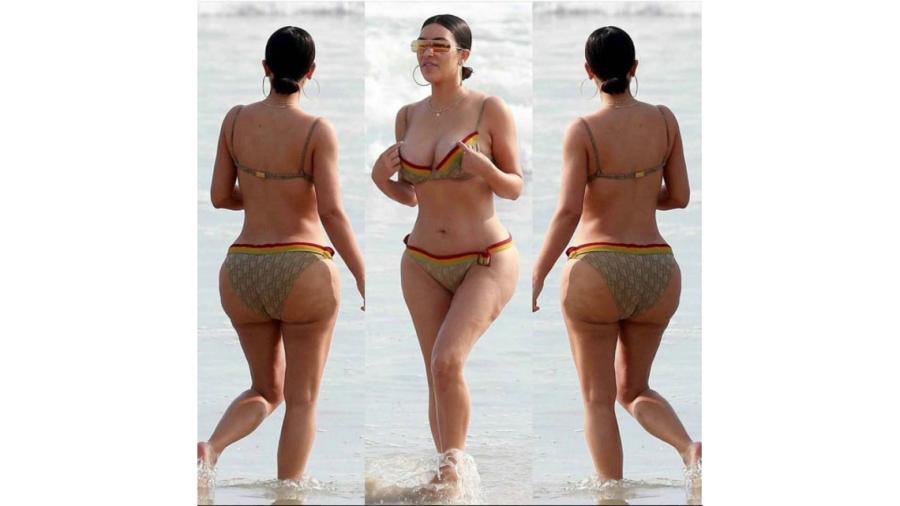 Kim Kardashan en bikini por playa mexicana