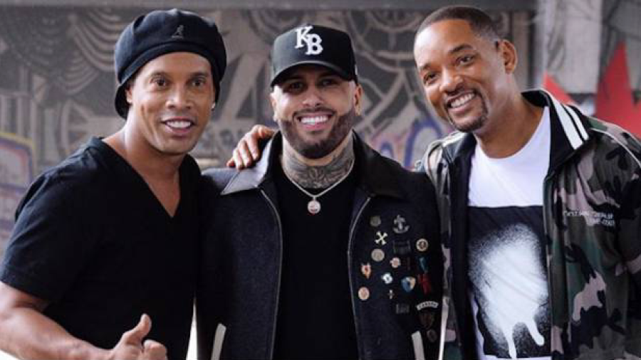 Ronaldinho junto a Will Smith y Nicky Jam para el Mundial de Rusia