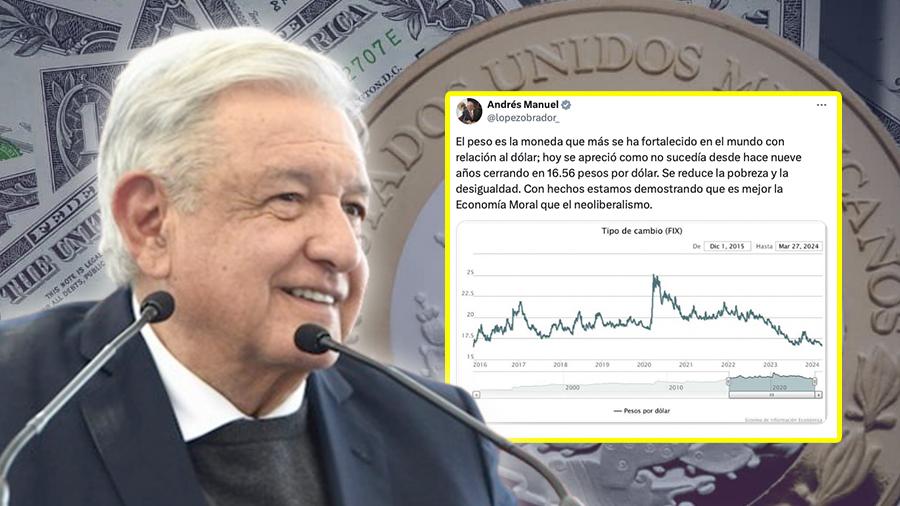 AMLO 'presume' fortaleza del peso mexicano
