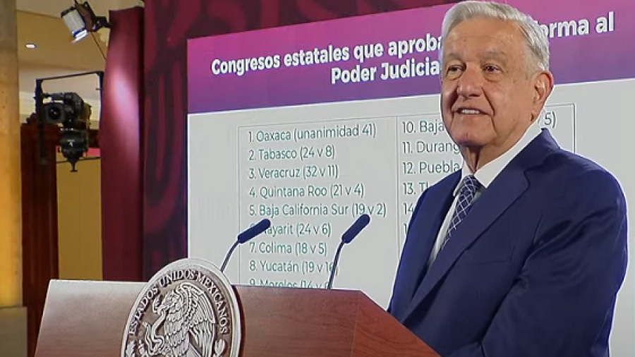 “Ya es legal”: AMLO celebra la aprobación de la Reforma al Poder Judicial en 18 congresos estatales