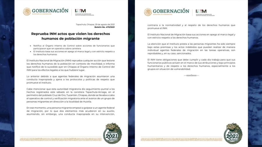 Indigna agresión de agente de migración a migrante en Chiapas; INM condena los hechos