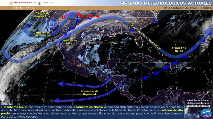 Descenso en la temperatura, lluvias y vientos fuertes en el noroeste de México
