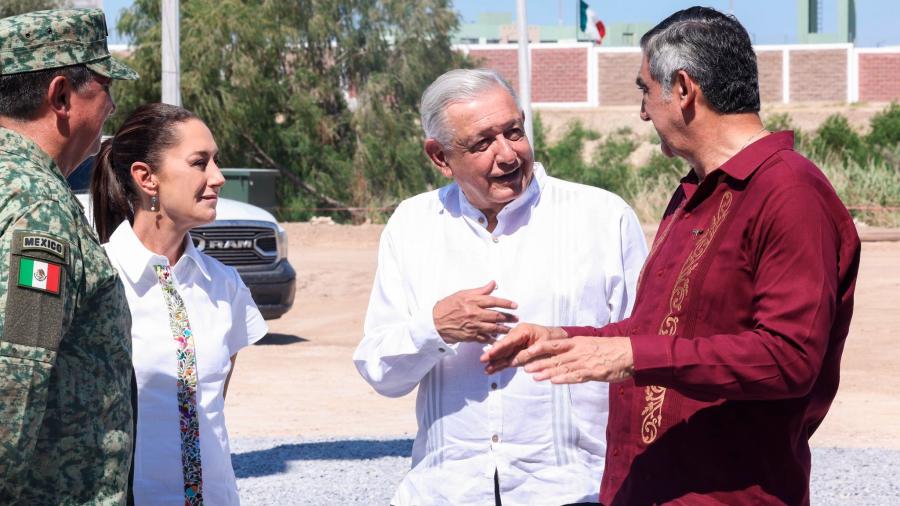 AMLO y Sheinbaum juntos por primera vez en Nuevo Laredo