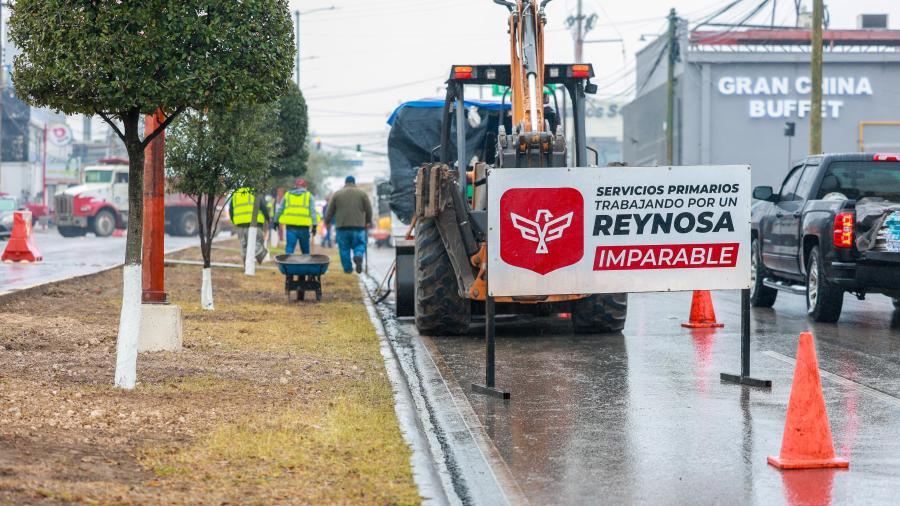 Modifica y embellece Gobierno de Reynosa vialidad en Las Fuentes