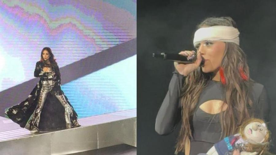 Danna Paola sufre accidente en pleno concierto en Guadalajara 
