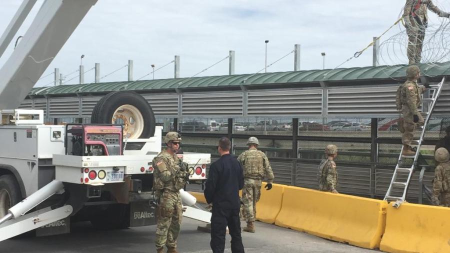 Militares estadounidenses refuerzan seguridad en Puente internacional Reynosa - Hidalgo