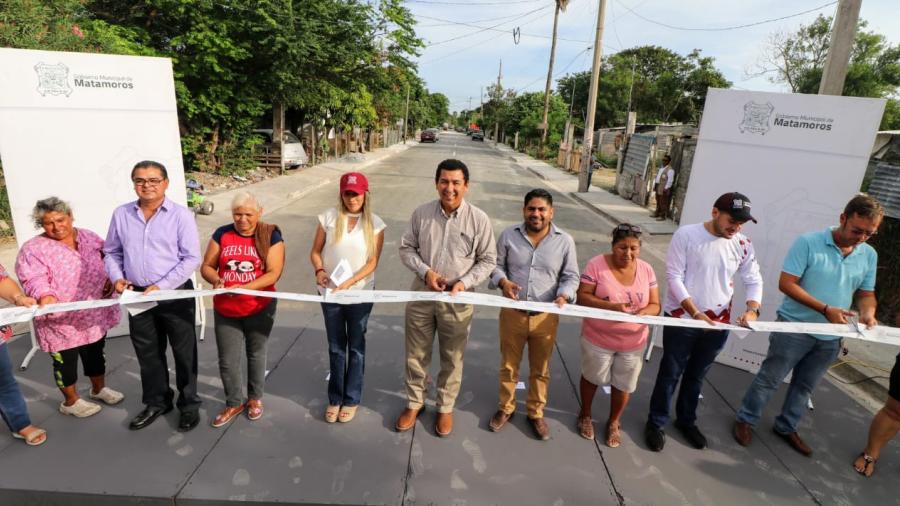 Intensifica alcalde Mario López pavimentación  en Matamoros; entrega obras por 6.4 MDP
