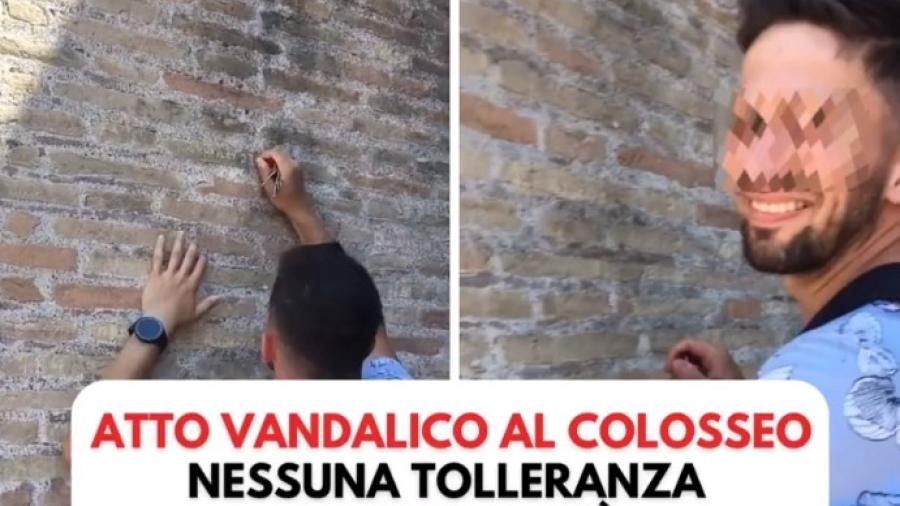 Autoridades buscan a turista que talló sus iniciales en Coliseo Romano