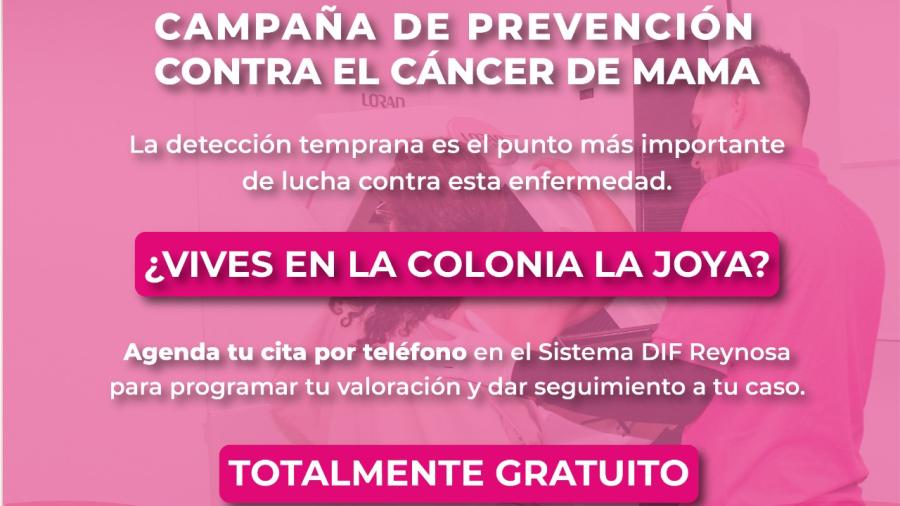 DIF Reynosa acerca Campaña de Prevención contra el Cáncer de Mama a mujeres de la Colonia La Joya y alrededores