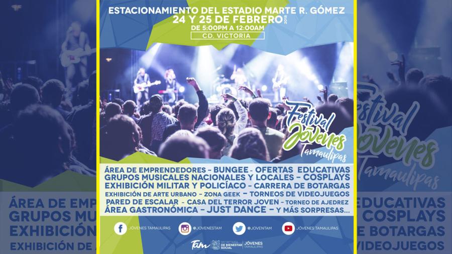 Gob. Tam invita a Festival Jóvenes Tamaulipas