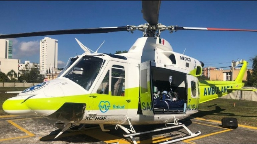 Entrega Alfaro helicóptero estatal al SAMU
