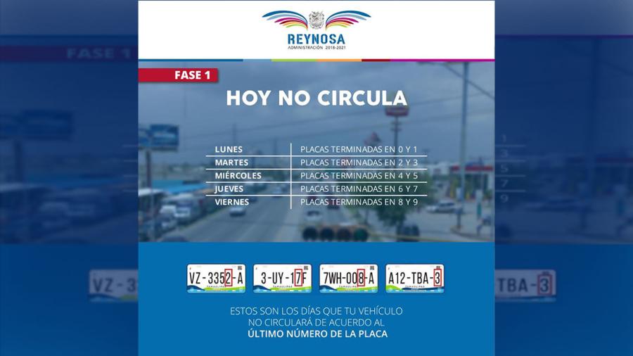 Reynosa exhorta a respetar el Doble Hoy No Circula 