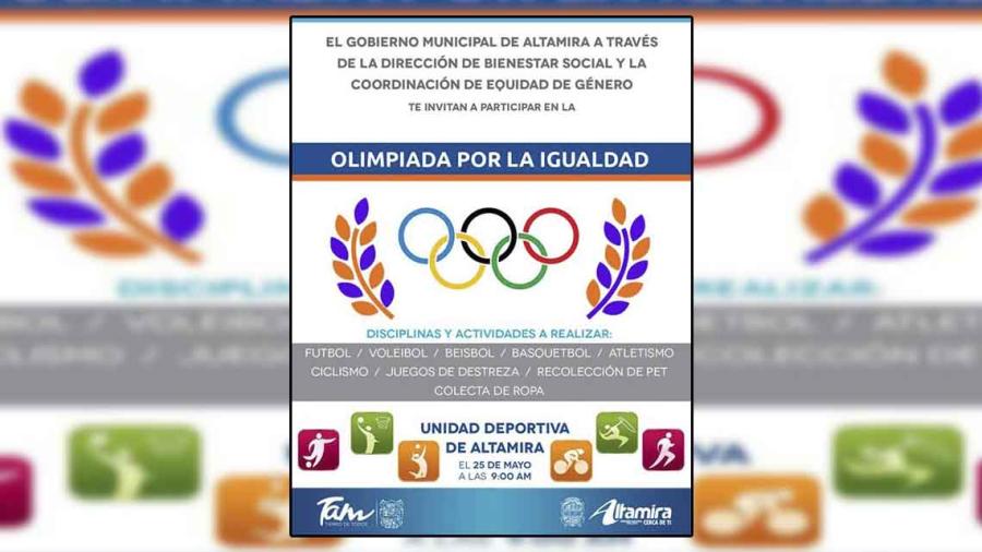 Invitan a participar en la Olimpiada por la Igualdad