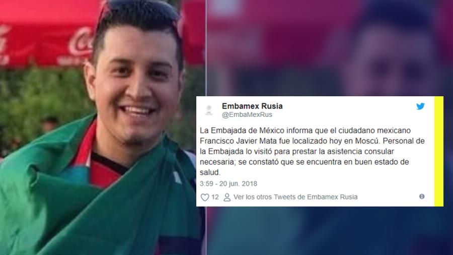 Aparece aficionado mexicano reportado como desaparecido en Rusia