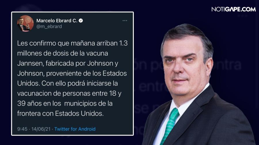 Mañana llegan a México vacunas para fronterizos mayores de 18 años