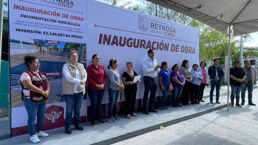 Invierten 2 millones 250 mil pesos en pavimentación en colonia Américo Villarreal Guerra