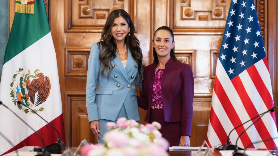   Noem presentó a Sheinbaum demandas de Trump para reevaluar aranceles