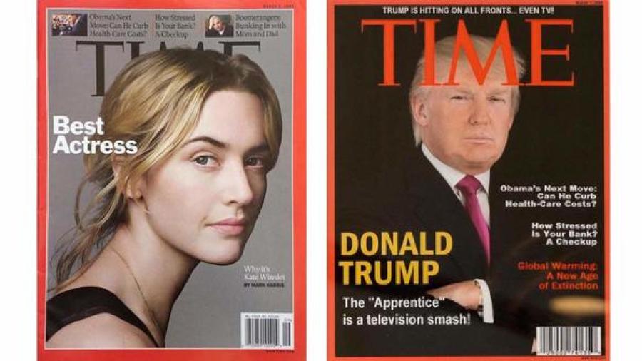 Revista Time pide retirar portada falsa exhibida en clubes de Trump