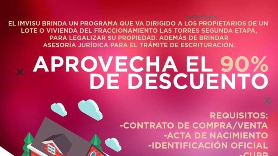 Invita gobierno a aprovechar 90% de descuento en regularizaci&oacute;n de escrituras 