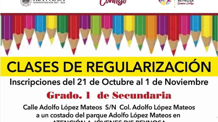 Llama DIF Reynosa a registrarse a las clases de regularización 