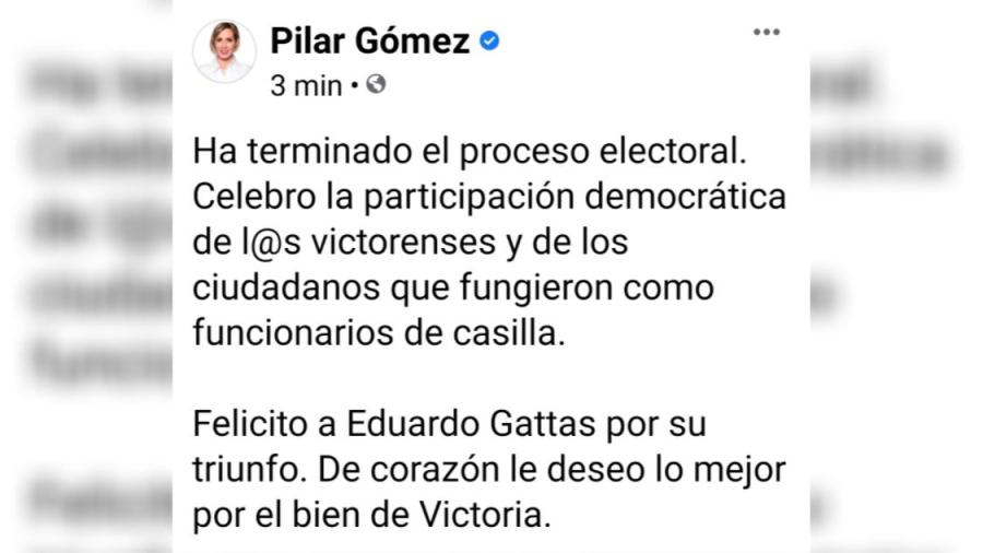 Felicita Pilar Gómez a Lalo Gattas, próximo presidente de Victoria 