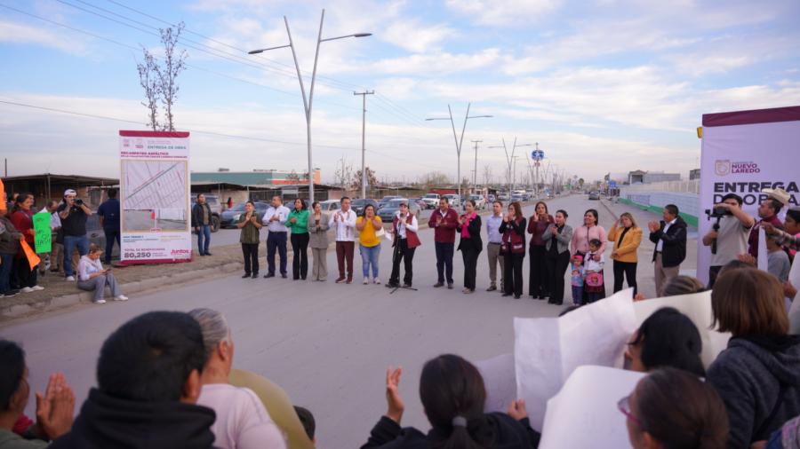Entrega Alcaldesa Carmen Lilia Canturosas importante obra de infraestructura vial en Reservas Territoriales 
