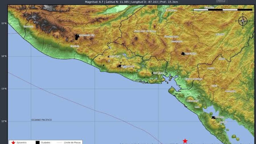 Activan alerta de tsunami en Nicaragua por sismo de magnitud 6.8