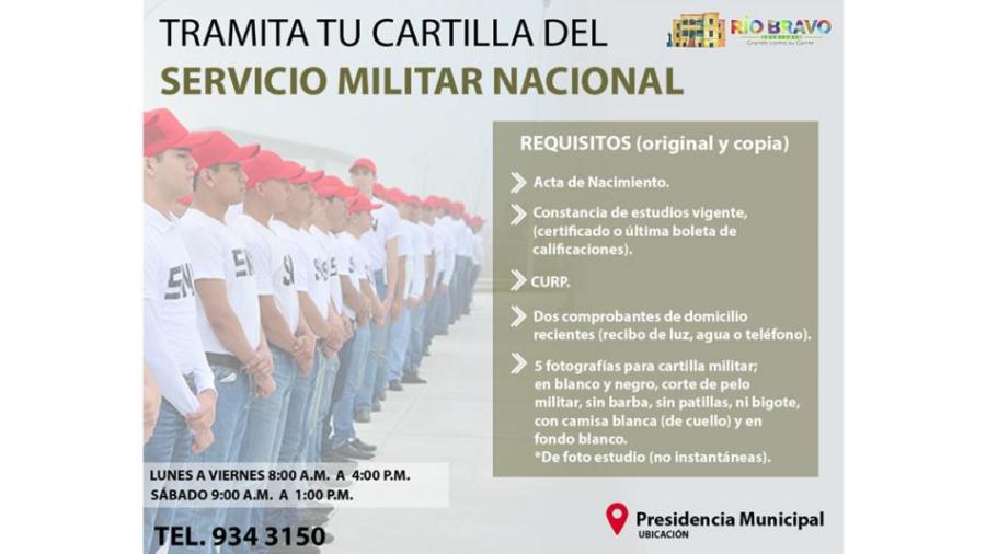Invita Ayuntamiento a trámite de cartilla del Servicio Militar