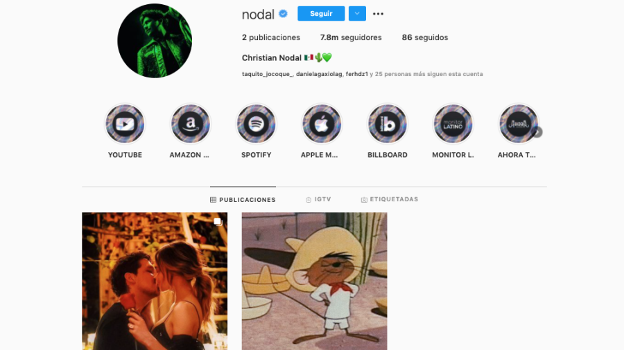 Regresa Christian Nodal a Instagram Nodal con foto con Belinda