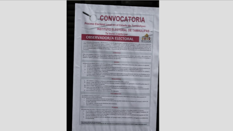 Convocan a ciudadanos como observadores electorales