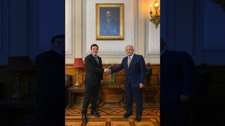 Se reúnen AMLO y Samuel García en Palacio Nacional 