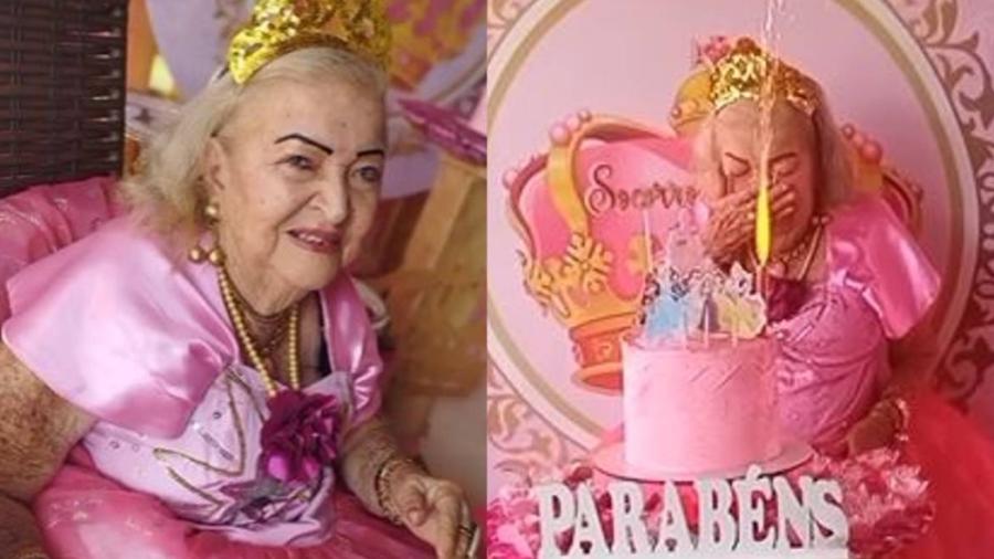 Mujer celebra cumpleaños 87 con temática de princesas 