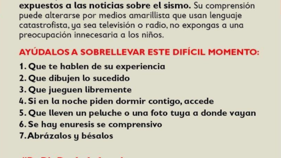 Pide asociación Save the Children no exponer a niños a noticias del sismo 