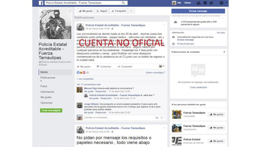 Advierte SSP Tamaulipas de cuentas falsas en redes sociales
