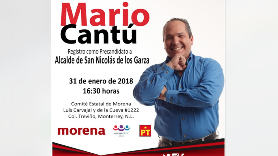 Mario Cantú se registrará como precandidato a la alcaldía de San Nicolás