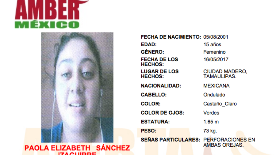 Joven desaparece en Madero 